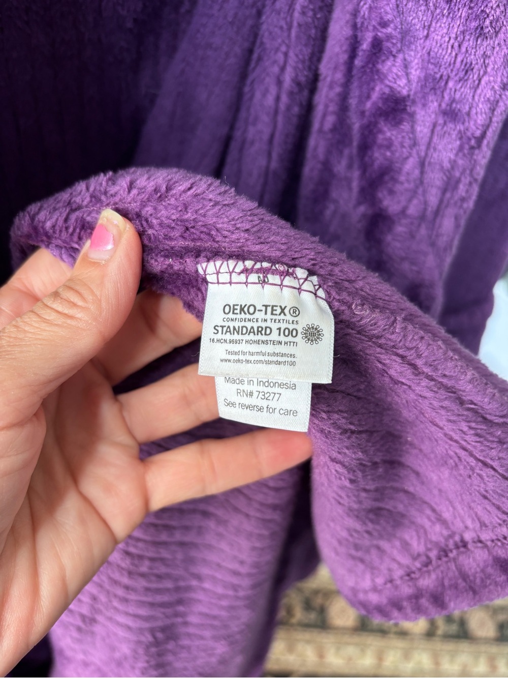 Women's Sonoma Goods For Life® Long Plush Wrap Rob Purple Size X-Small - Picture 5 of 9